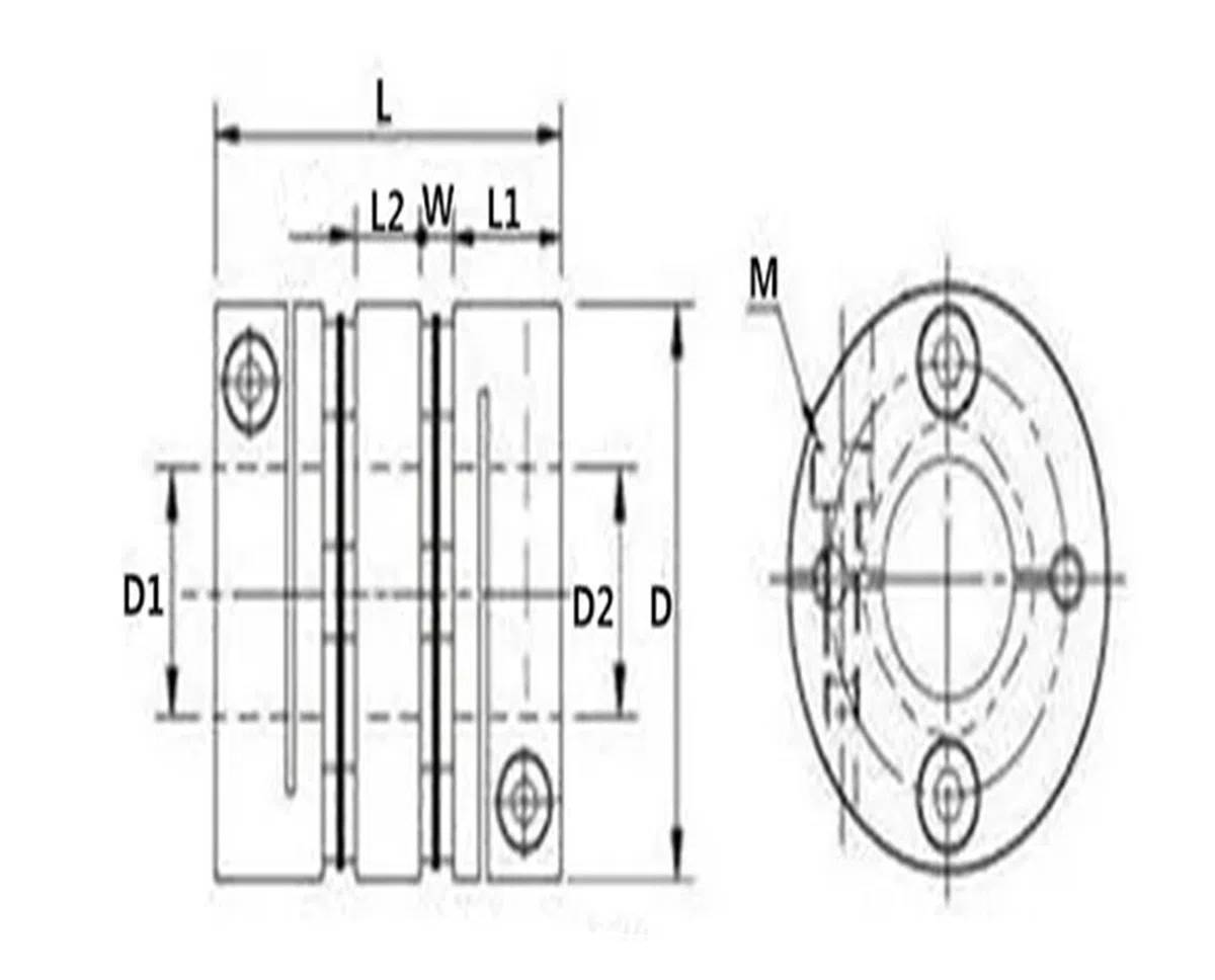 Accouplement d'arbre Flexible à disque Double diaphragme D39L49, 2 pièces