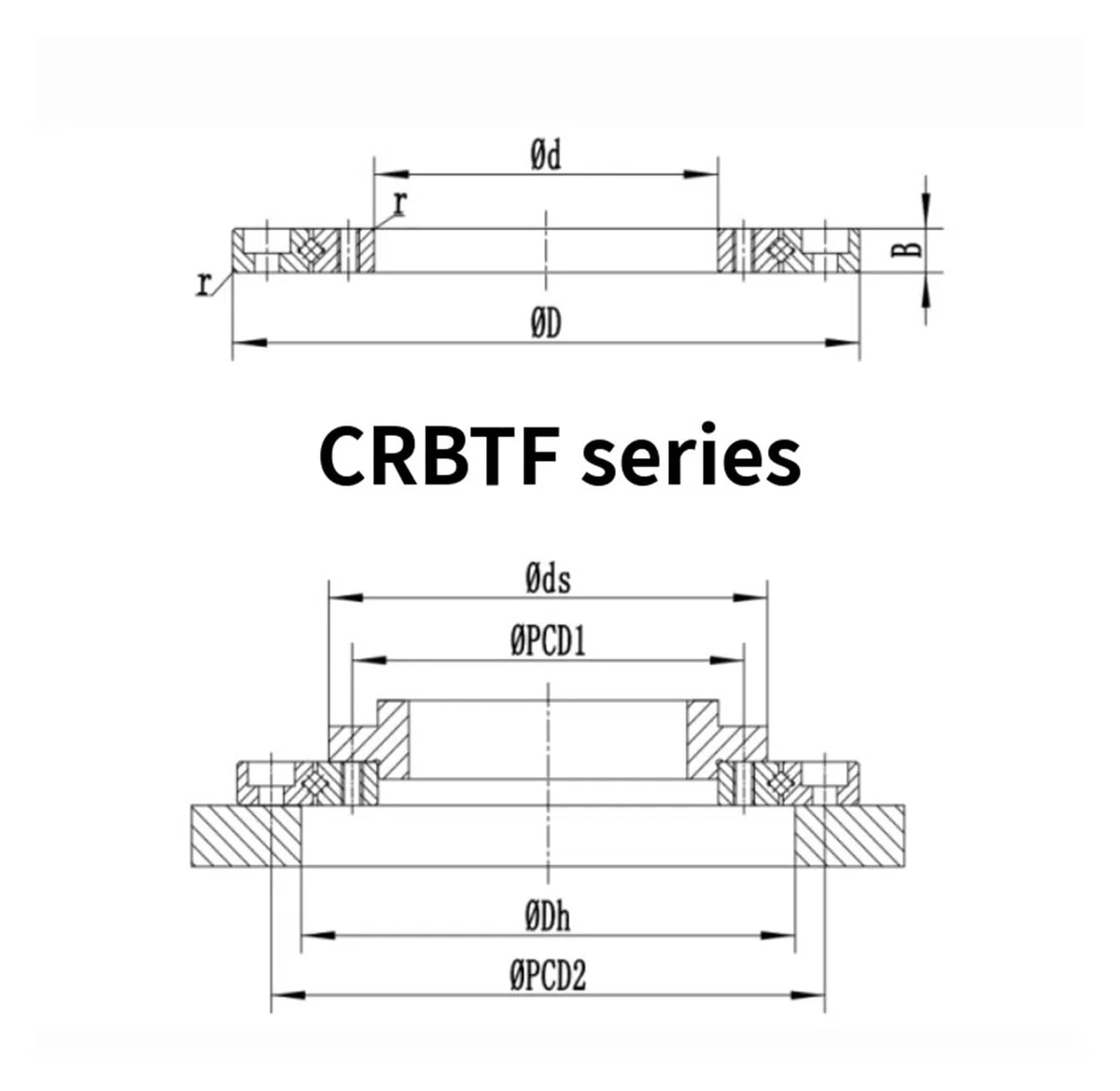 Roulement à Rouleaux croisés Ultra-Mince CRBTF405AT, diamètre intérieur 40 mm, extérieur 73, Hauteur 5
