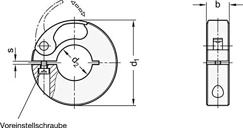 Anneau de serrage rapide, diamètre intérieur 54 mm